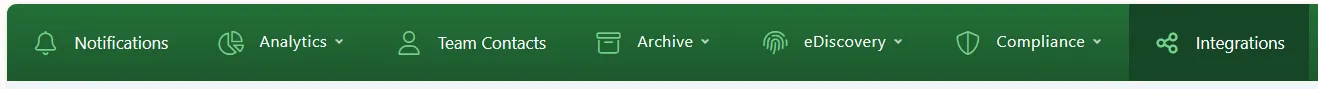 Comma Integrations page in the top navigation