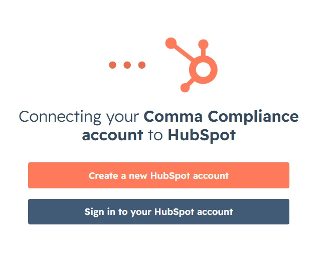 HubSpot account sign-in screen